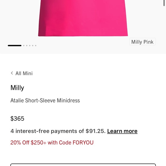 Milly Pink dress size 4 - Picture 10 of 13